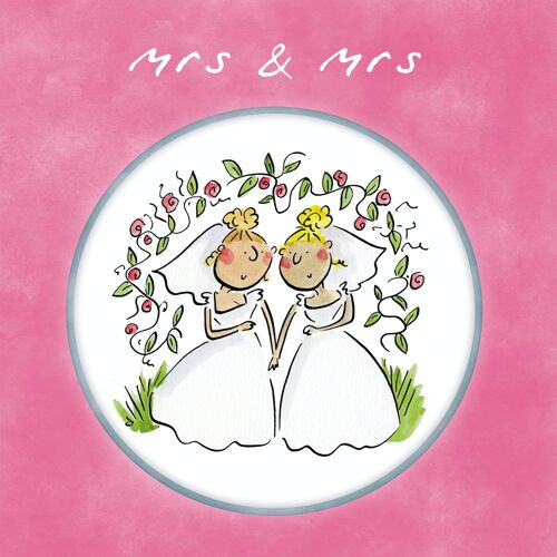 LGBTQ+ wedding card - Mrs & Mrs
