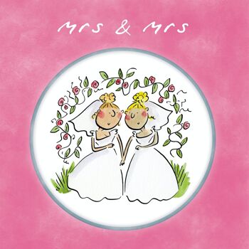 Carte de mariage LGBTQ+ - Mrs & Mrs