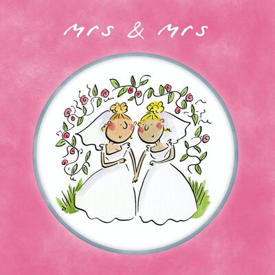 LGBTQ+ wedding card - Mrs & Mrs