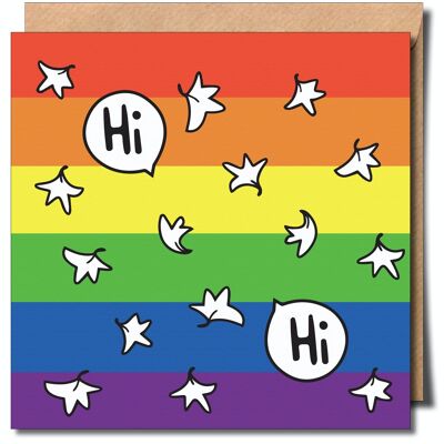 Hola, hola, tarjeta de felicitación Heartstopper. Tarjeta Lgbtq+