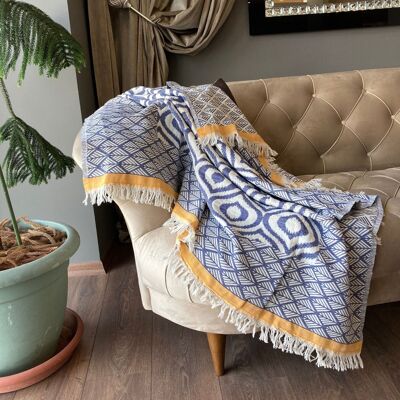 Asude | Coperta da tiro in cotone turco | 135x170cm
