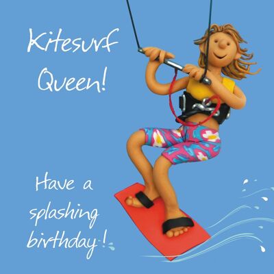 Carte d'anniversaire - Reine du kitesurf