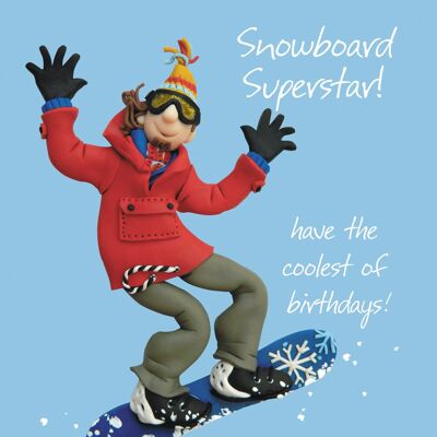 Carte d'anniversaire - Superstar du snowboard (homme)