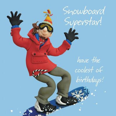 Tarjeta de cumpleaños - Superestrella del snowboard (hombre)
