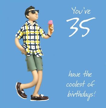 Carte d'anniversaire d'âge - 35 anniversaires les plus cool