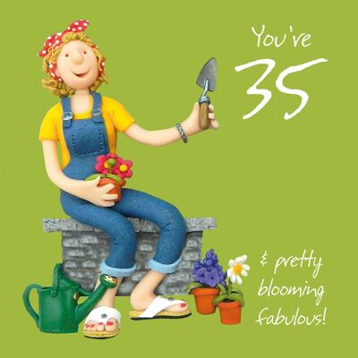 Age birthday card - 35 & pretty blooming fabulous