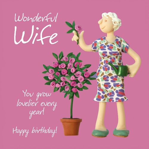 Relations birthday card - Wonderful wife
