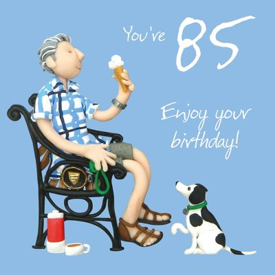 Alter Geburtstagskarte - 85 genieße deinen Geburtstag (männlich)