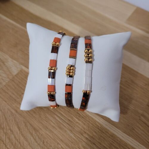 TILA - 3 bracelets - bijoux - femme - terracotta -  cadeaux - Fête des grands-mères