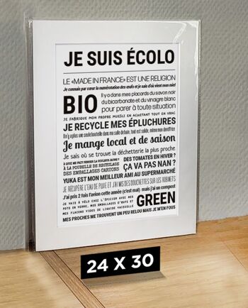 AFFICHE "JE SUIS ÉCOLO" 2