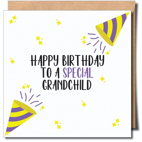Happy Birthday To A Special Grandchild Non-Binary Greeting Card. Non-Binary Birthday Card