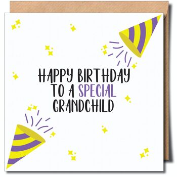Joyeux anniversaire à une carte de vœux non binaire spéciale pour petit-enfant. Carte d'anniversaire non binaire 1