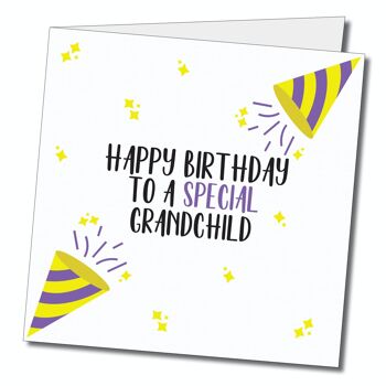 Joyeux anniversaire à une carte de vœux non binaire spéciale pour petit-enfant. Carte d'anniversaire non binaire 2
