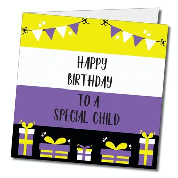 Joyeux anniversaire à une carte de vœux non binaire pour enfant spécial. Carte d'anniversaire non binaire 2