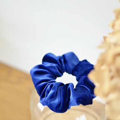Royal blue velvet scrunchie
