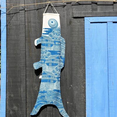 Blue Koinobori Ôshiro - pieza de decoración única (S)