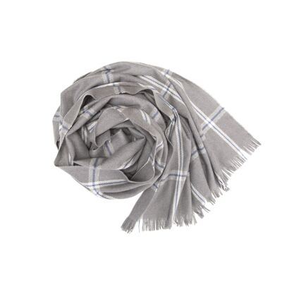 Talisker Pane Grey Cashmere Scarf