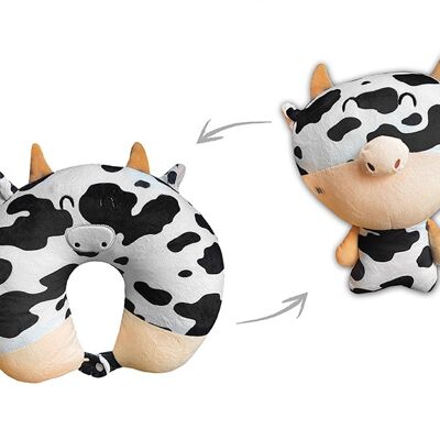 COUSSIN DE VOYAGE CONVERTIBLE PELUCHE VACHE