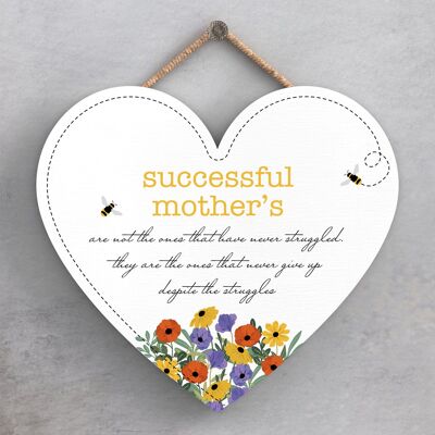 P3210-4 - Placa colgante de madera con tema de prado de primavera para madres exitosas