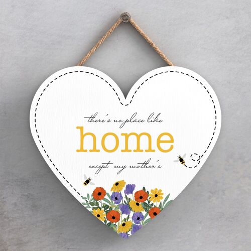 P3211-6 - No Place Like Home Except Mothers Spring Meadow Theme Wooden Hanging Plaque