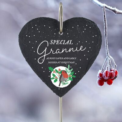 P3213-3 - Spezielle Grannie Missed At Christmas Schiefer-Grabtafel zum Aufhängen