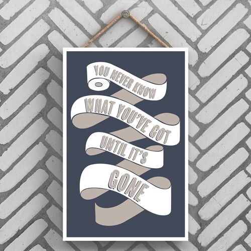 P3255 - Until Its Gone Modern Grey Typography Home Humour Wooden Hanging Plaque