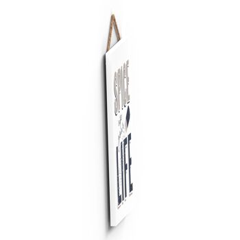 P3284 - Spice Up Life Modern Grey Typography Home Humour Plaque à suspendre en bois 3