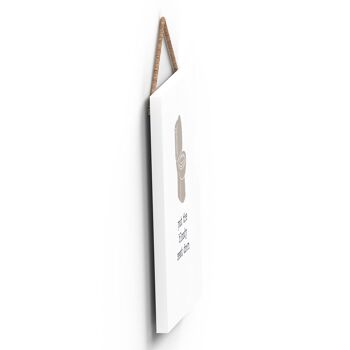 P3323 - Plaque à suspendre en bois avec typographie grise moderne 3