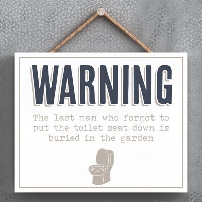 P3397 - Warning Forgot Modern Grey Typography Home Humour Wooden Hanging Plaque