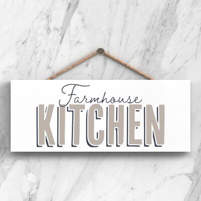 P3406 – Bauernhaus-Küche, modernes graues Typografie-Home-Humor-Holzschild zum Aufhängen