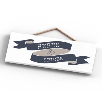 P3409 - Herbes Et Épices Moderne Gris Typographie Maison Humour Plaque Suspendue En Bois 4