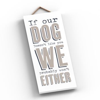 P3425 - Dog Like You Moderne Gris Typographie Home Humour Plaque à Suspendre en Bois 2