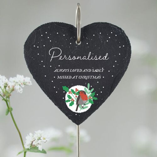 P3440 - Special Personalised Missed At Christmas Hanging Slate Grave Plaque Stake
