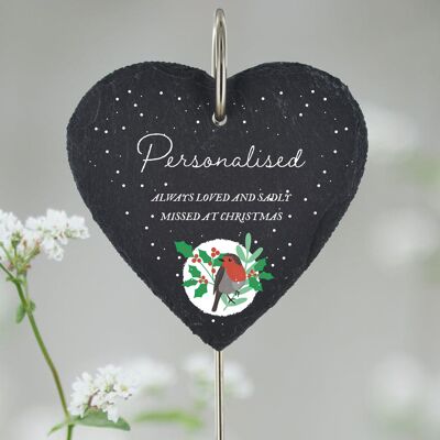 P3440 – Spezielle personalisierte „Missed at Christmas“-Hängetafel aus Schiefer