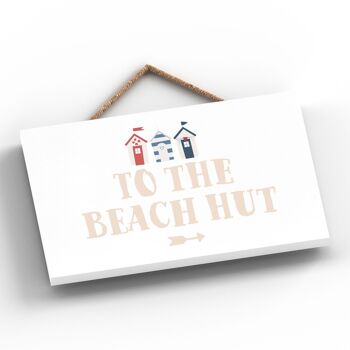 P3455 - The Beach Hut Rules Seaside Beach The Nautical Hanging Plaque 2