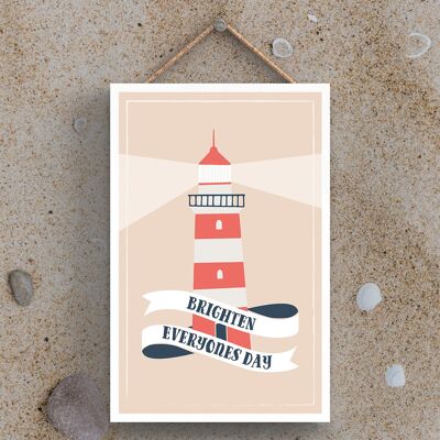 P3460 - Brighten Everyones Day Seaside Beach Themed Nautical Hanging Plaque