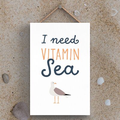 P3466 - Placa colgante náutica con tema de playa de gaviotas de mar de vitamina