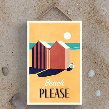 P3473 - Plaque à suspendre nautique sur le thème de la plage Beach Please Seaside 1