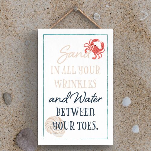 P3475 - Sand In Wrinkles Seaside Beach Themed Nautical Hanging Plaque
