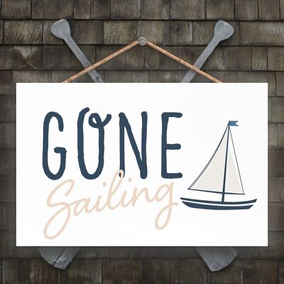 P3483 - Gone Sailing Seaside Beach Themed Nautical Hanging Plaque