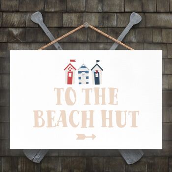 P3485 - The Beach Hut Rules Seaside Beach The Nautical Hanging Plaque