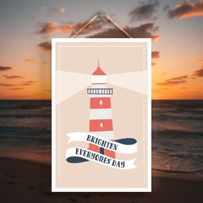 P3490 - Brighten Everyones Day Seaside Beach Themed Nautical Hanging Plaque