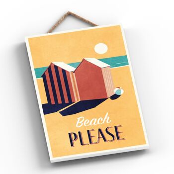 P3503 - Plaque à suspendre nautique sur le thème de la plage Beach Please Seaside 2