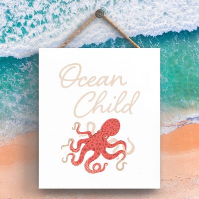 P3519 - Placa colgante temática náutica Ocean Child Seaside Beach