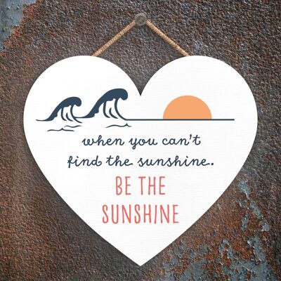 P3548 - Be The Sunshine Seaside Beach - Placa colgante con diseño de corazón náutico