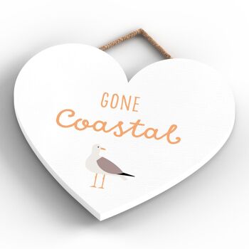 P3554 - Plaque à suspendre en forme de cœur nautique sur le thème de la plage côtière de Gone Coastal 4