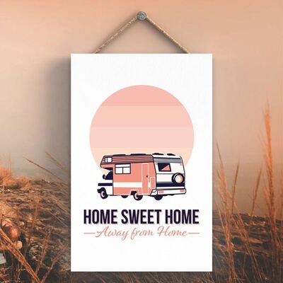 P3591 - Targa da appendere a tema Home Sweet Home Camper Caravan Camping