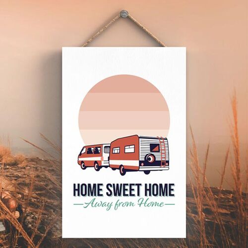 P3592 - Home Sweet Home Camper Caravan Camping Themed Hanging Plaque