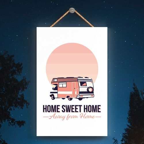 P3605 - Home Sweet Home Camper Caravan Camping Themed Hanging Plaque