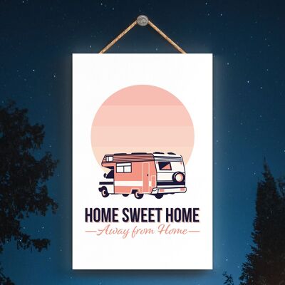 P3605 - Placa colgante temática Home Sweet Home Camper Caravan Camping